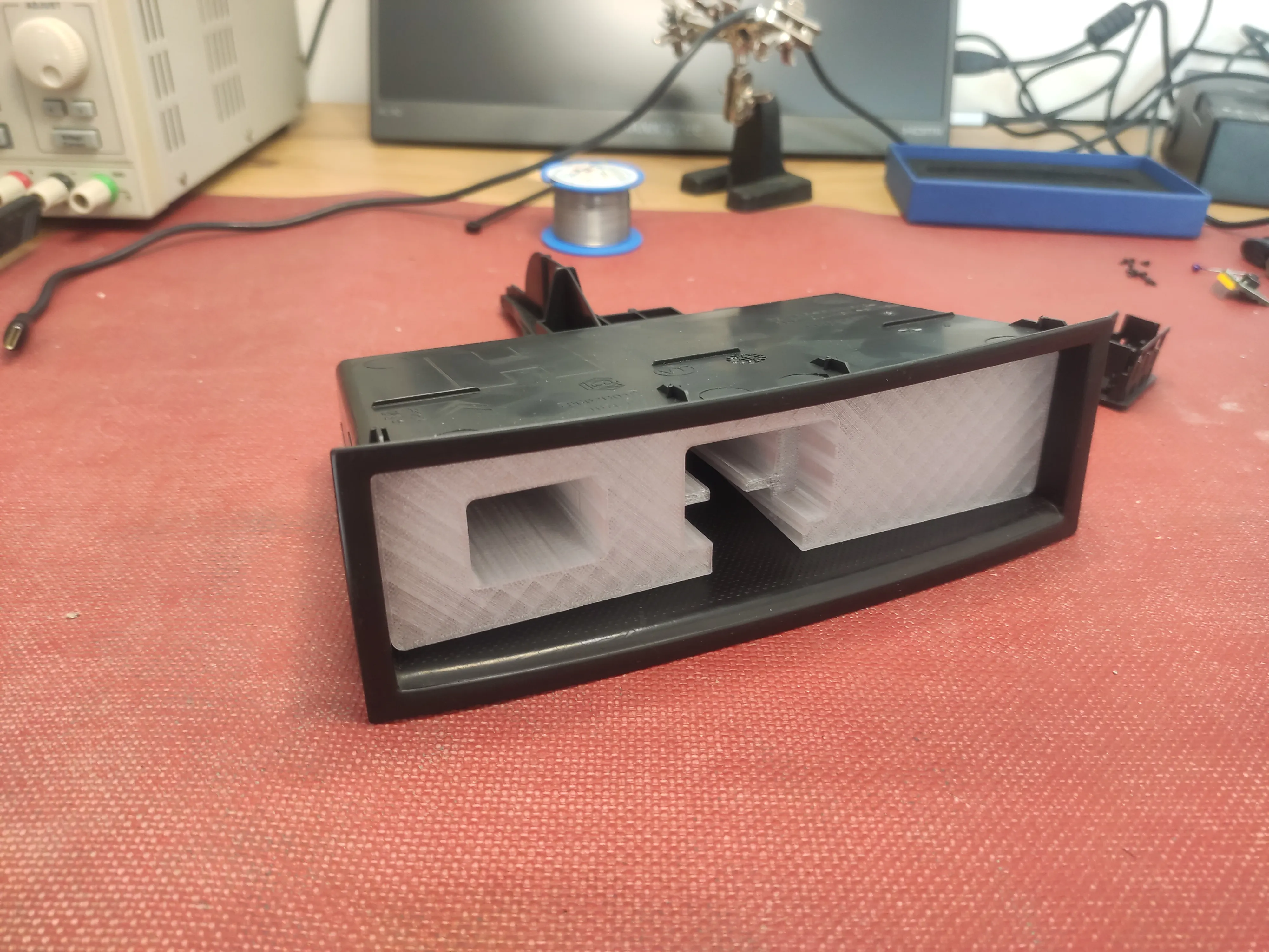 A 3D printed dashboard adapter
