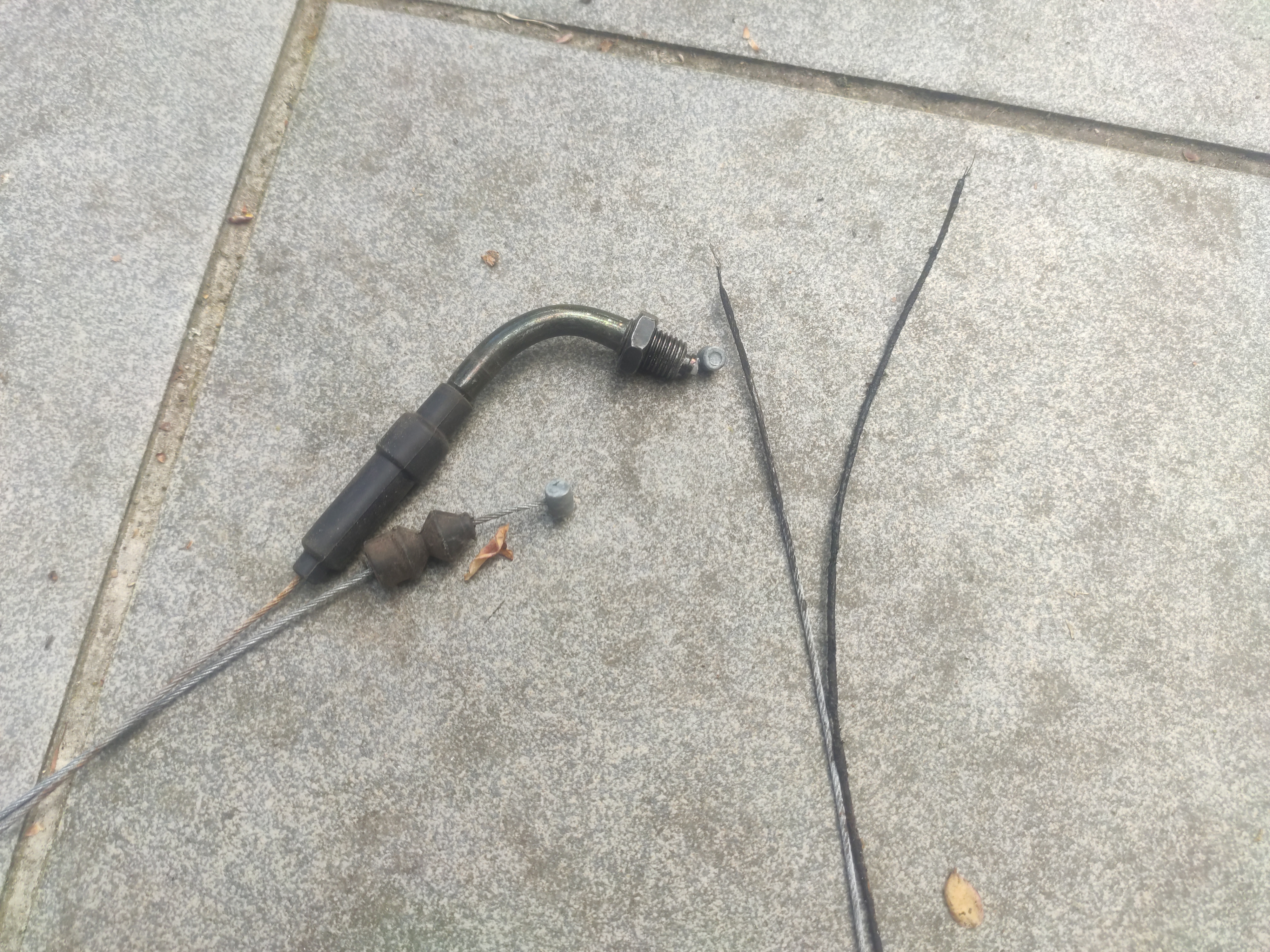 A broken gas cable
