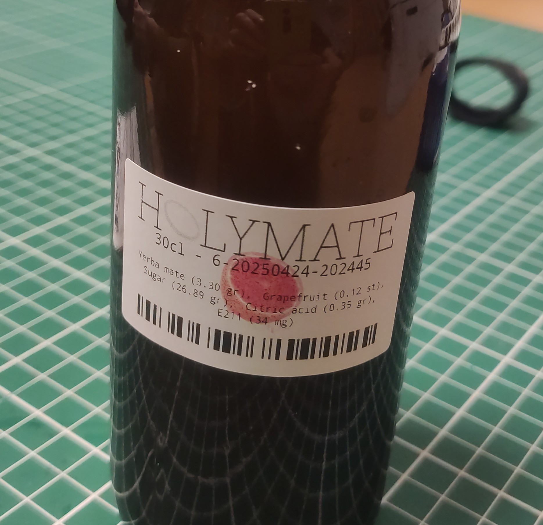 A label on a bottle A label on a bottle