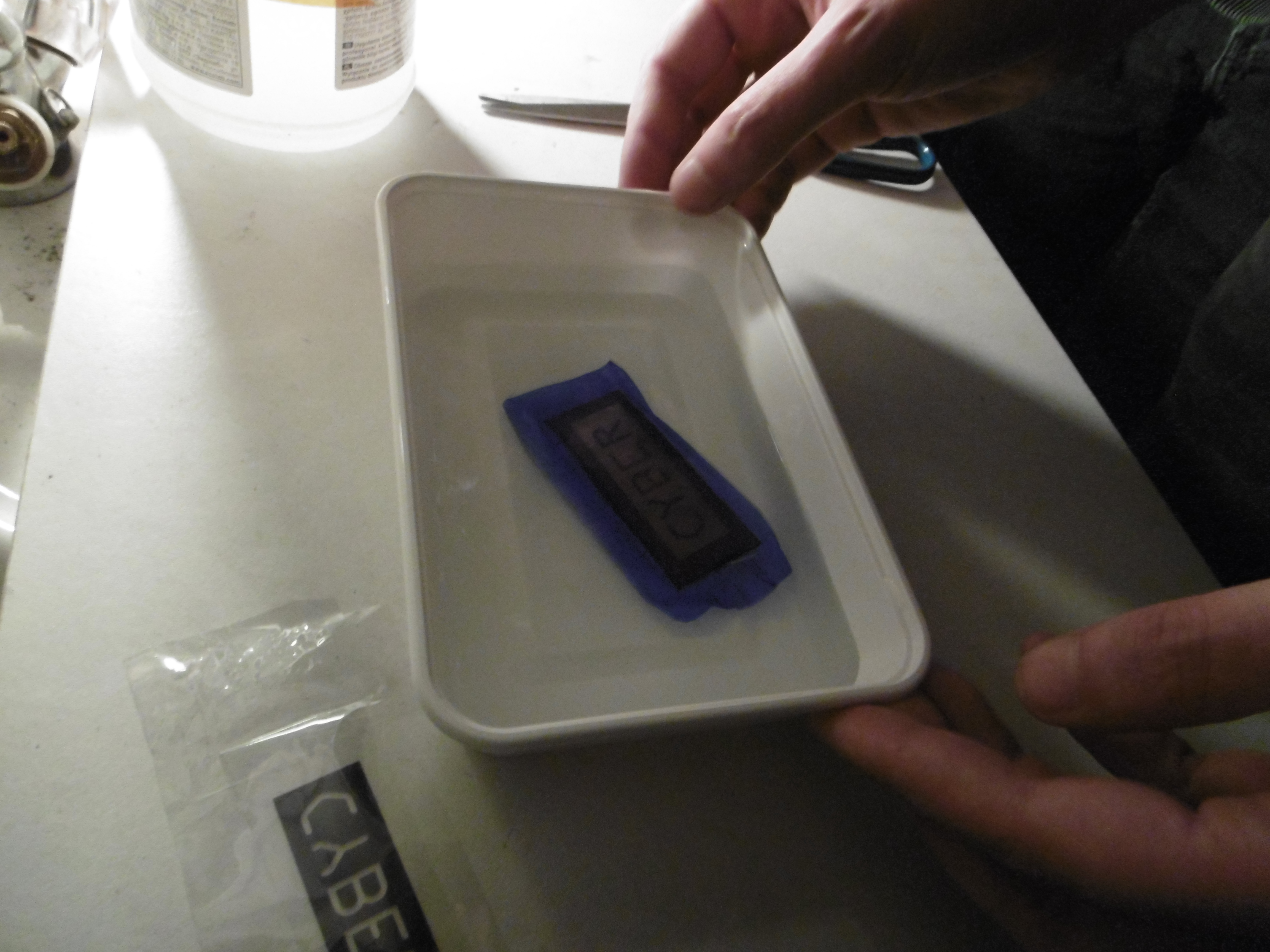 A masked copper sheet